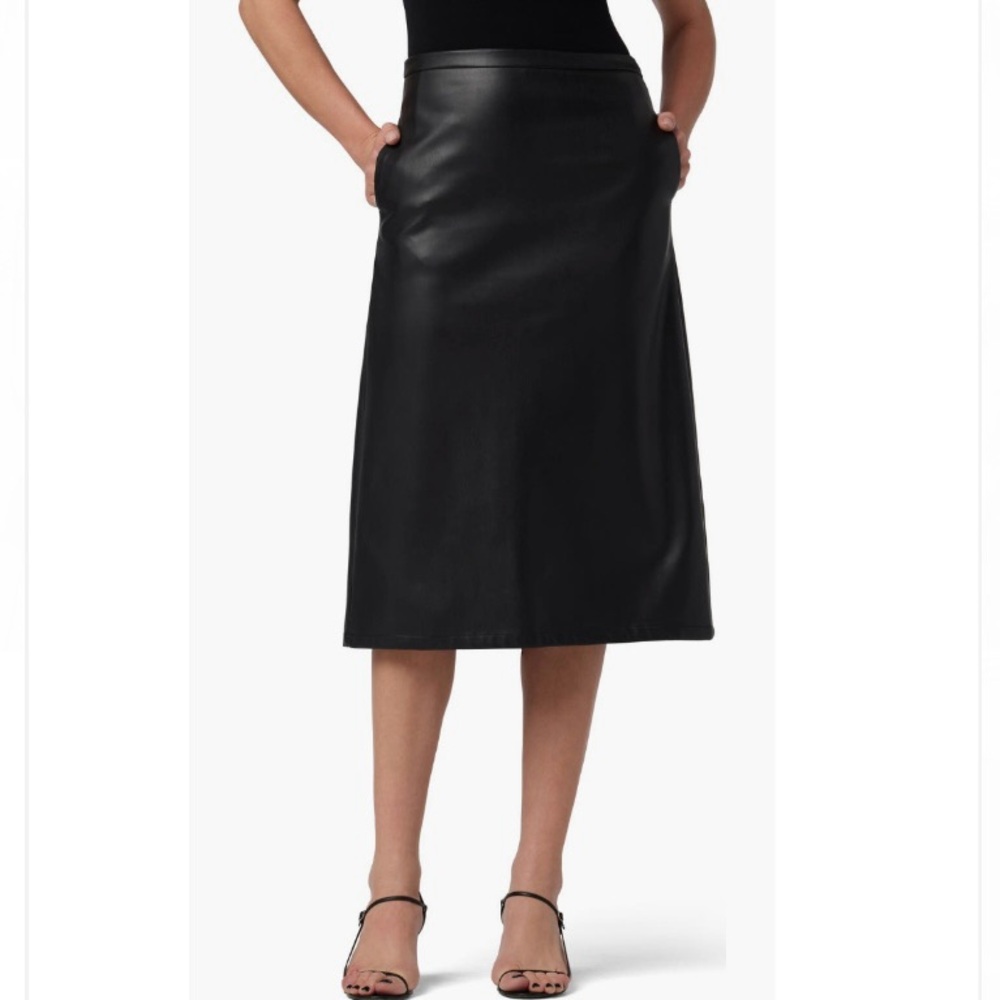 JOE'S BLACK FAUX LEATHER SKIRT SIZE, NWT $198.